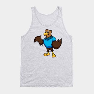 Cute Anthropomorphic Human-like Cartoon Character Peregrine Falcon in Clothes Tank Top